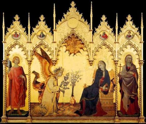 La Anunciación de Simone Martini: Un Reflejo Divino en la Pintura Sienesa!