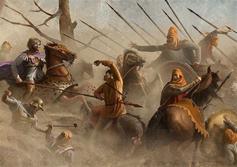 La Batalla de Issus, una escena épica que captura la furia del combate y la majestuosidad de la victoria!